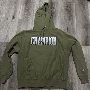 Champion Men’s Hoodie Pullover Sweater Size L Military Green